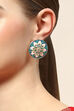 Teal Brass Earrings image number 3