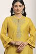 Yellow Viscose Polyester Straight Suit Sets image number 1