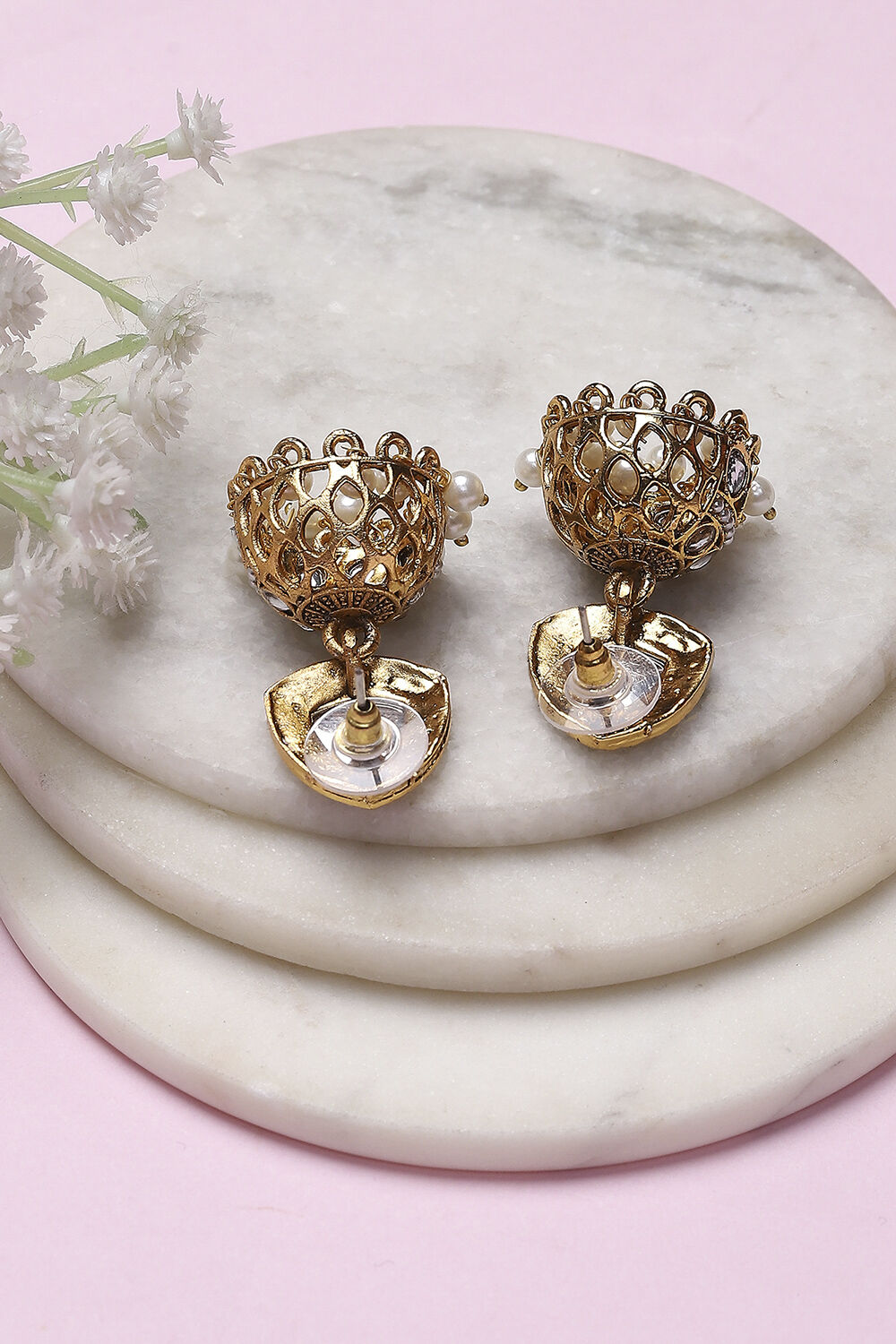 White Alloy Jhumka image number 2