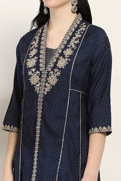 Navy Viscose Kalidar SET image number 1
