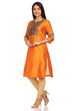 Orange Ark silk Straight Kurta image number 2