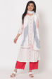 Off White Viscose Straight Kurta image number 3