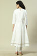 White Cotton Blend Straight Kurta image number 4