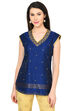 Indigo Straight Polyester Indie Top image number 0