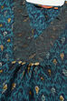 Peacock Blue Viscose Printed Straight Suit Set image number 1