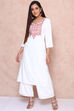 White Viscose Rayon Straight Kurta image number 0