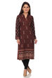 Brown Straight Poly Cotton Kurta image number 0