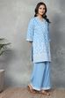 Blue Cotton Printed Kurta Palazzo Set image number 5