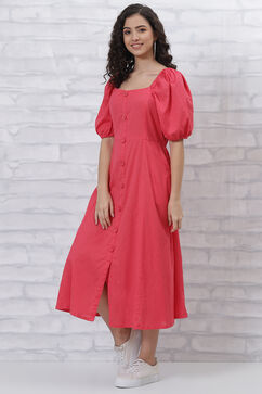 Coral Cotton Midi Dress image number 2