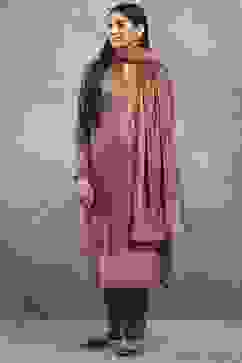 Brown Polyester Printed Straight Suit Set image number 0