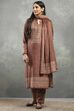 Brown Polyester Printed Straight Suit Set image number 0