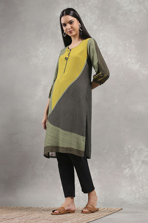 Green Viscose Rayon Printed Straight Kurta image number 2