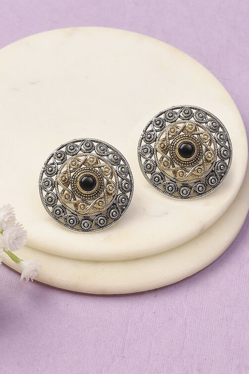 Oxid Gold Oxidised Alloy Earrings image number 0