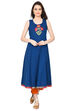 Indigo Kalidar Viscose Kurta image number 0