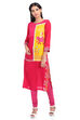 Off White Straight Viscose Kurta image number 3