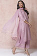 Lilac Art Silk Straight Suit Set