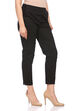 Navy-Blue Art Silk Slim Pants image number 2