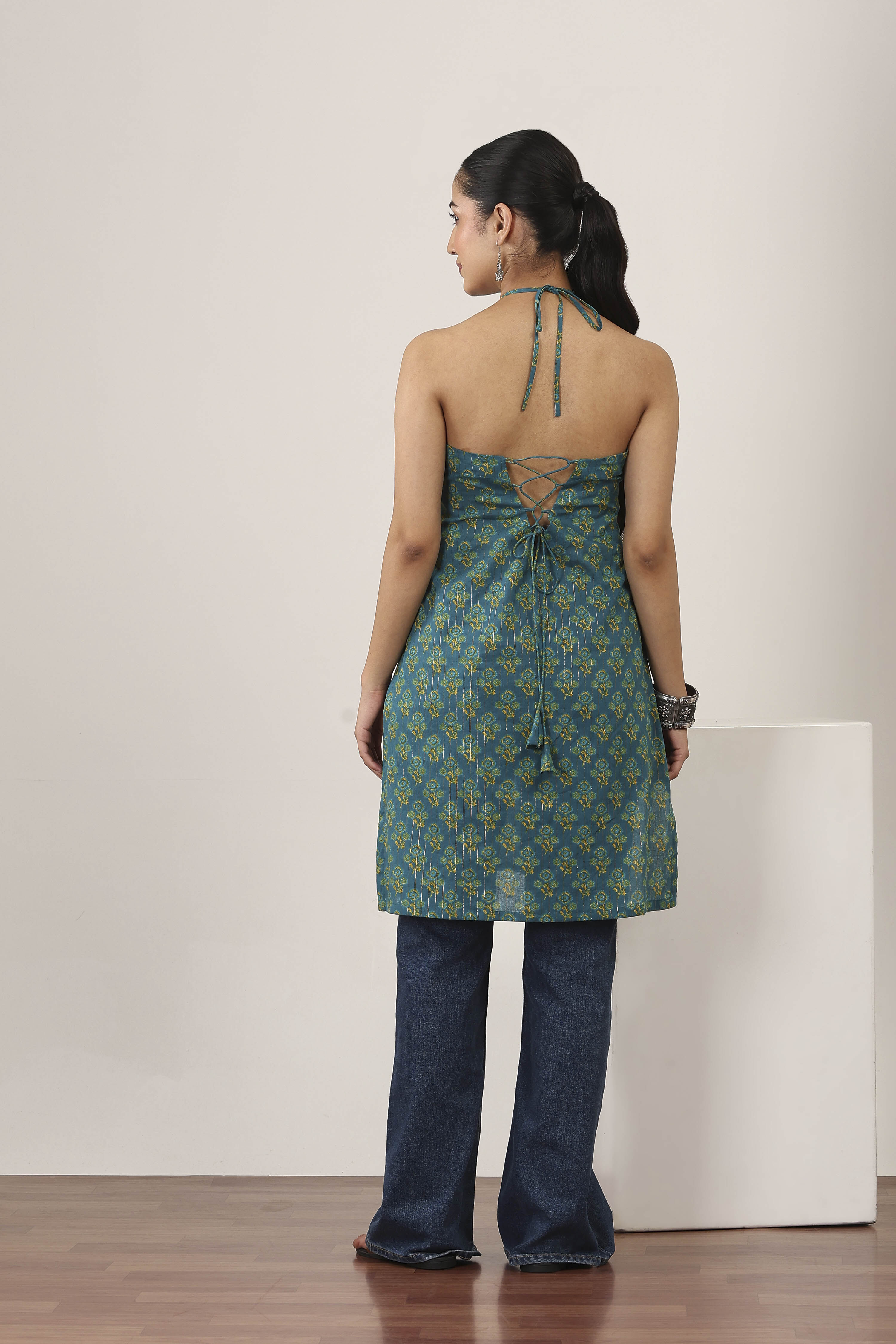 Blue Cotton Straight Kurtas image number 3