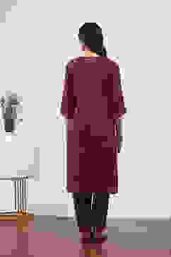 Purple Cotton Straight Suit Sets image number 4