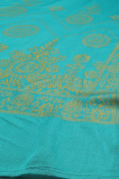 Turquoise Art Silk Straight Suit Set image number 3