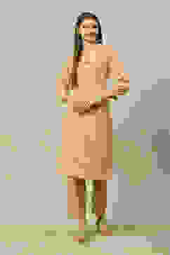 Peach Viscose Straight Printed Kurta image number 5