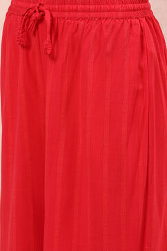 Red LIVA Palazzo Pants image number 1