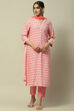 Pink Poly Chiffon Straight Suit Set image number 7