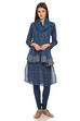 Indigo Straight Cotton Kurta image number 4