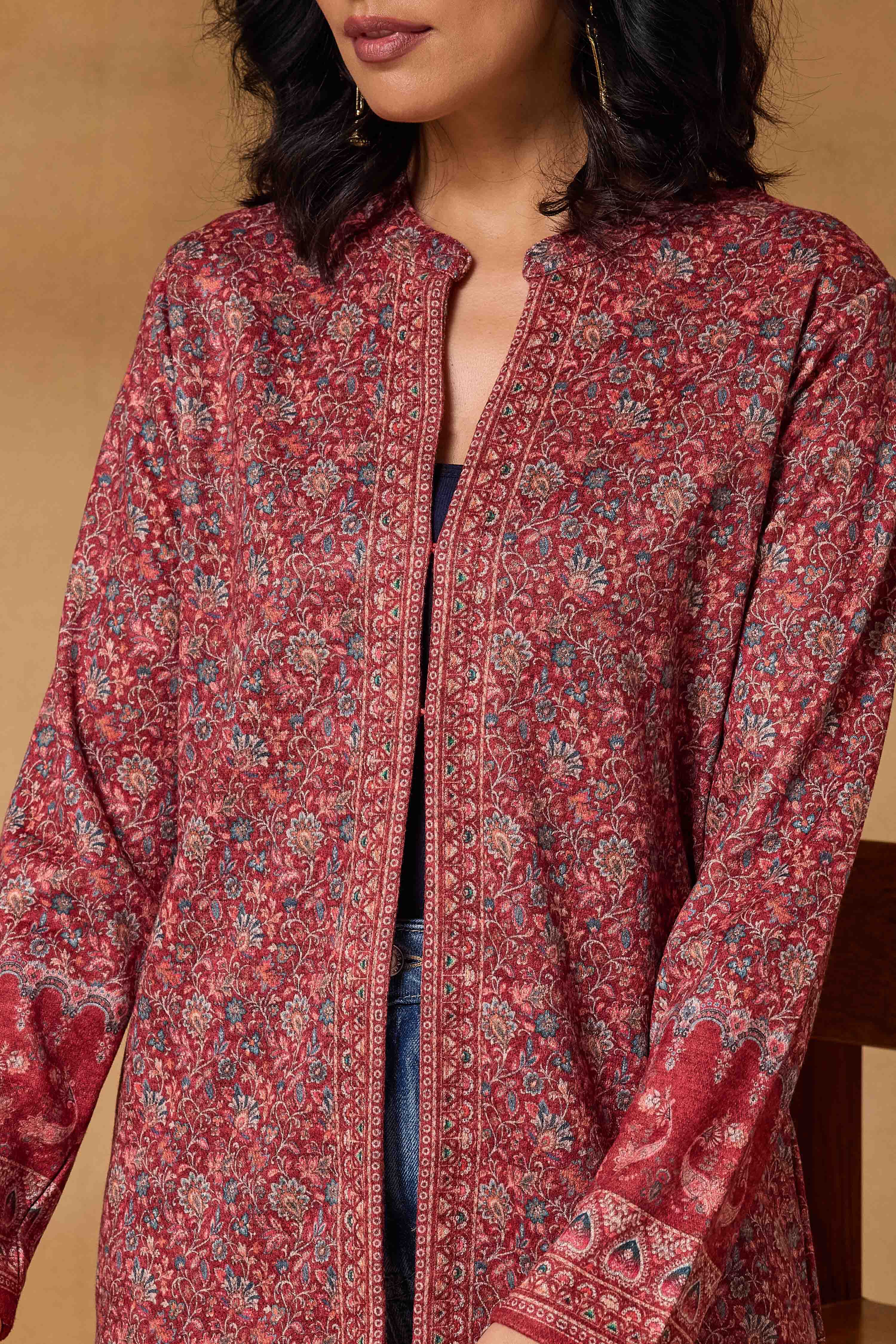 Red Polyester Regular Printed Cape image number 1