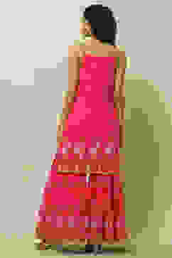 Pink Poly Georgette Straight Kurta & Garara Suit Set image number 5