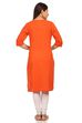 Orange Flared Cotton Kurta image number 3