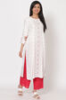 Off White Viscose Straight Kurta image number 2