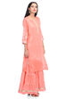 Peach Straight Viscose Suit Set image number 2