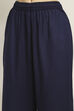 Indigo Viscose Rayon Printed Straight Kurta Pants Set image number 2