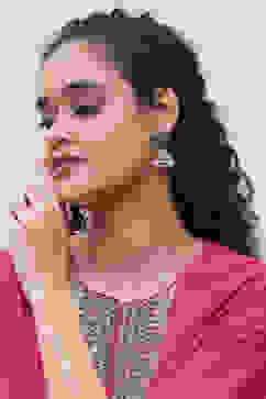 Green Brass Jhumka image number 3