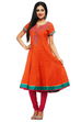 Orange Cotton Anarkali Kurta image number 0
