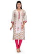 White Cotton Straight Kurta image number 0