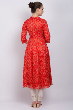 Orange Art Silk Kalidar Dress image number 4