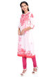 Off White & Blue Cotton Straight Kurta image number 3