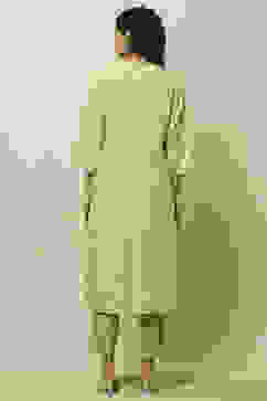 Green Printed Straight Kurta & Pants Suit Set image number 5