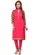 Pink Straight Cotton Kurta image number 0