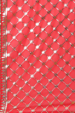 Red Flared Printed Suit Set image number 2