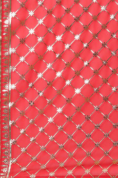 Red Flared Printed Suit Set image number 2