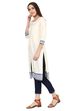 Off White Straight Cotton Kurta image number 2