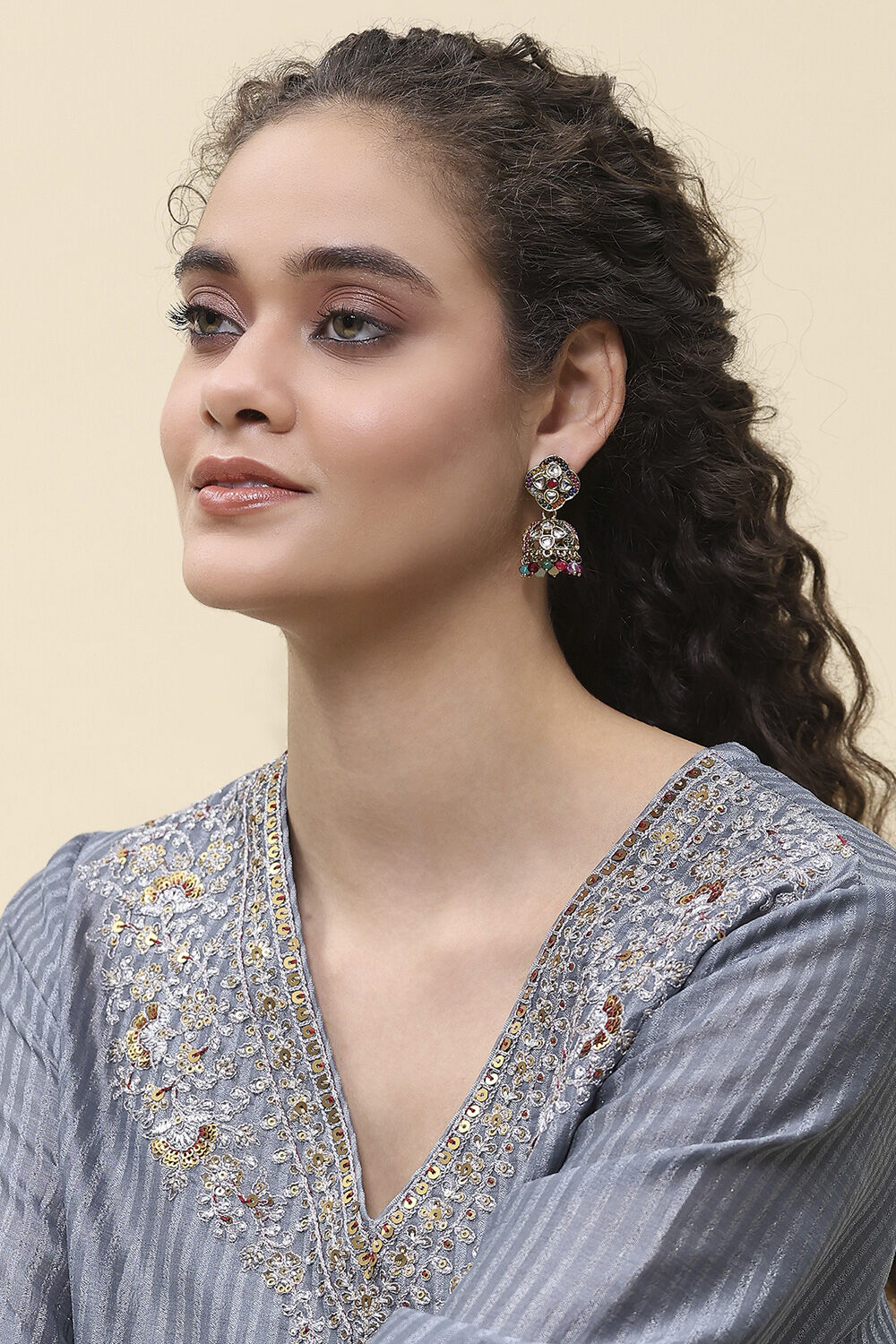 Multicolor Alloy Jhumka image number 3