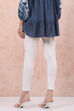 Off White Cotton Leggings image number 5