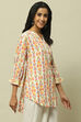 Off White Rayon Straight Kurta image number 4