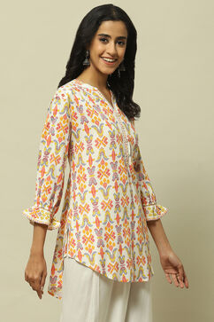 Off-white Printed Straight Kurti image number 4