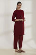 Indigo Viscose Blend Straight Solid Kurta image number 3
