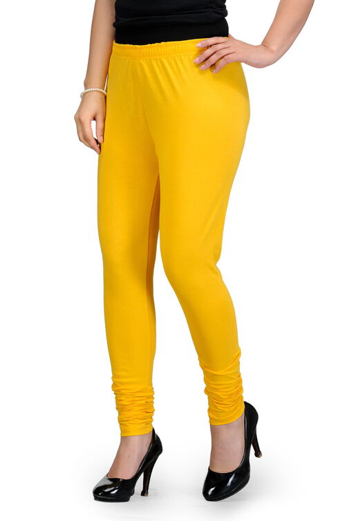 Yellow Cotton Leggings image number 2